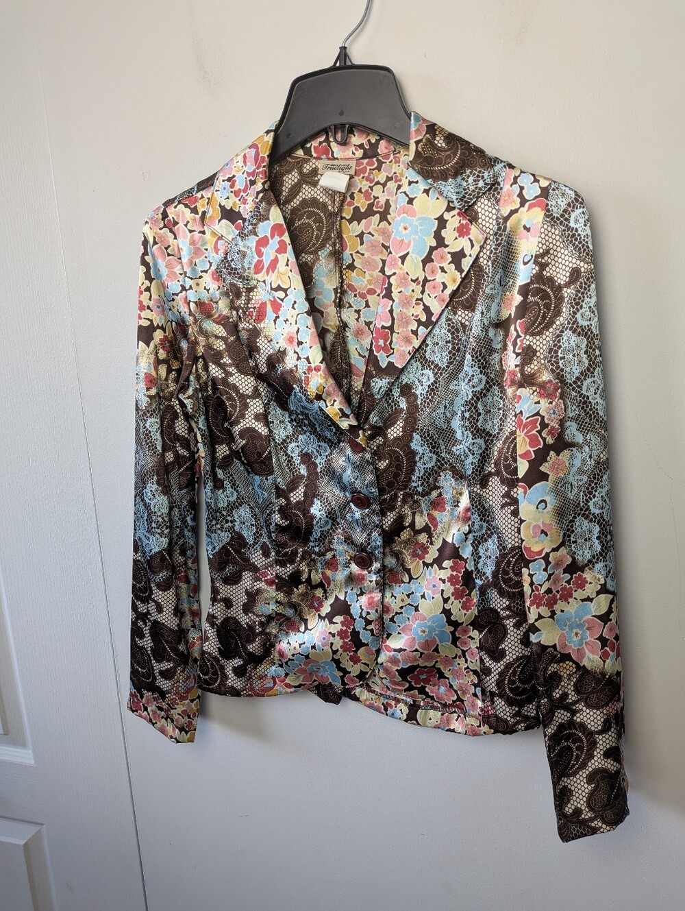 Truelight Clothing USA Women Blazer Glossy Size Medium Patchwork Made In USA